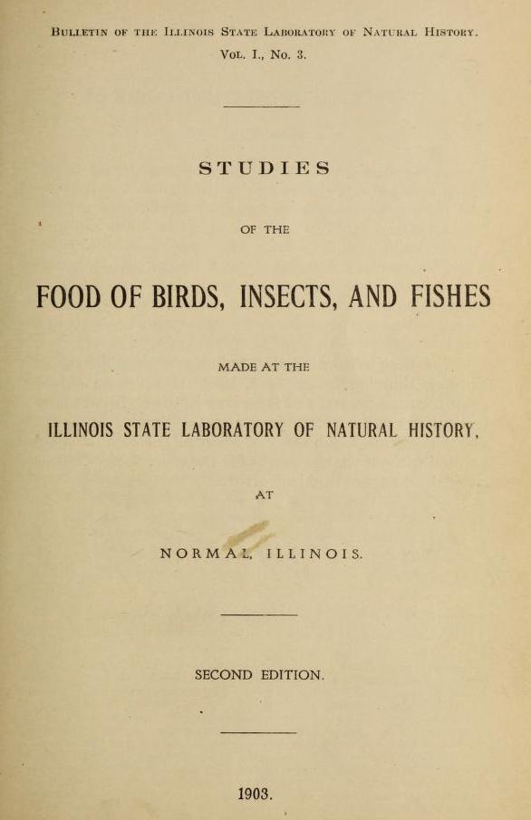 Title page of the 2nd edition of the Bulletin of the Illinois State Laboratory of Natural History volume 1 number 3.