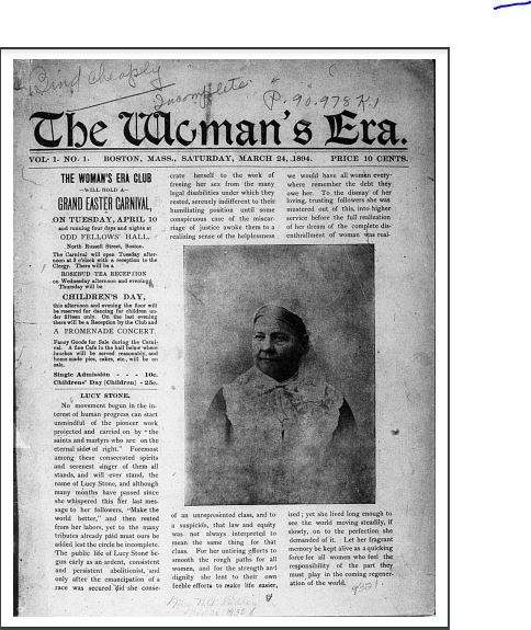 Front page of "The Woman's Era", Vol. 1, No. 1.