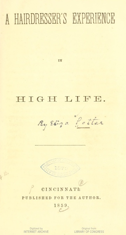 Title page of A Hairdresser's Experience in High Life