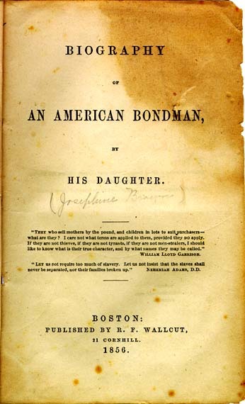 Title page of "Biography of an American Bondman."