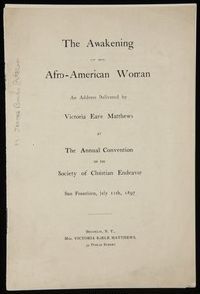 Cover page of "The Awakening of the Afro-American Woman."
