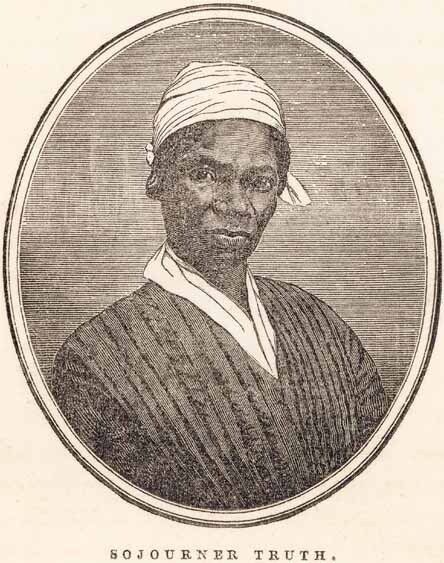 Head and shoulders illustration of Sojourner Truth facing front.