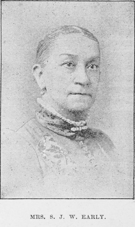 Head and neck portrait of Sarah J. W. Early, facing right.