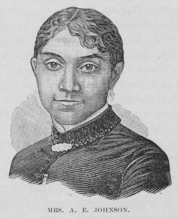 Head and shoulders illustration of A. E. Johnson looking front.
