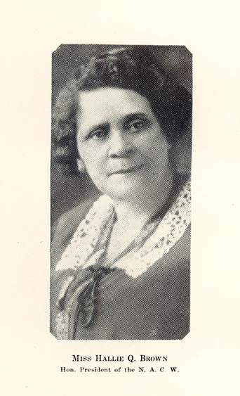 Head and shoulders photo of Hallie Q. Brown, looking right.