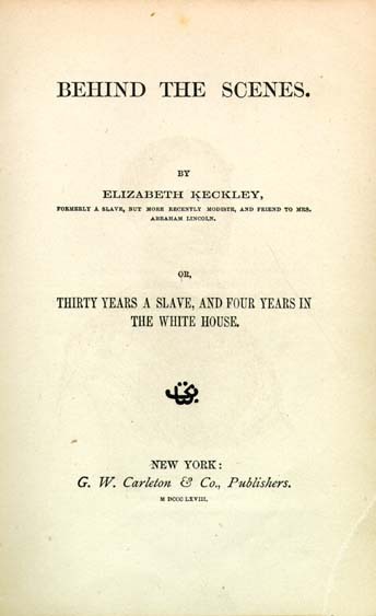 Title page of "Behind the Scenes." 