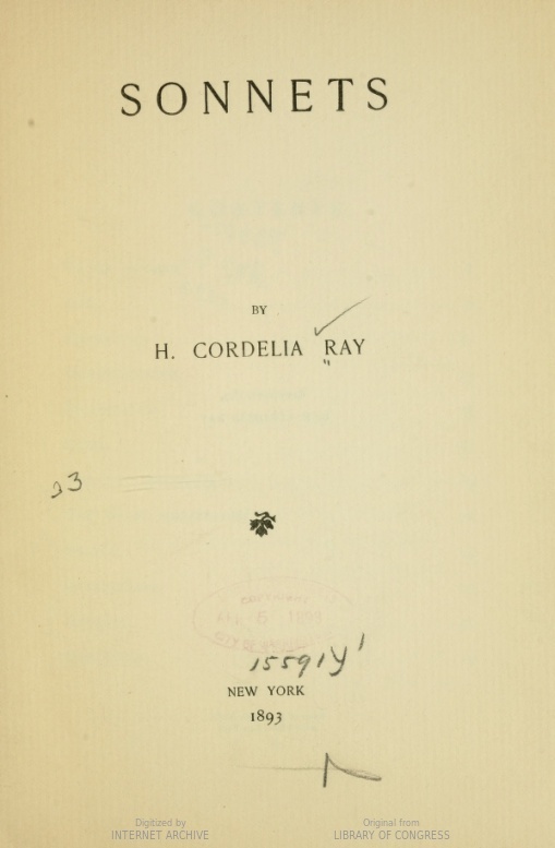 Title page of "Sonnets". 