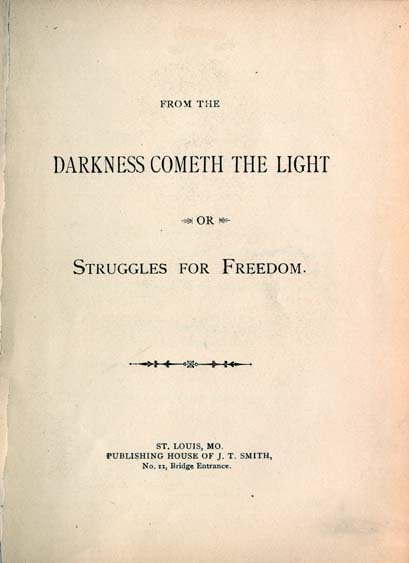 Title page of "From the Darkness Cometh the Light."