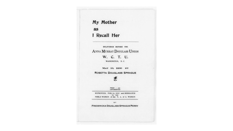 Title page of "My Mother as I Recall Her". 