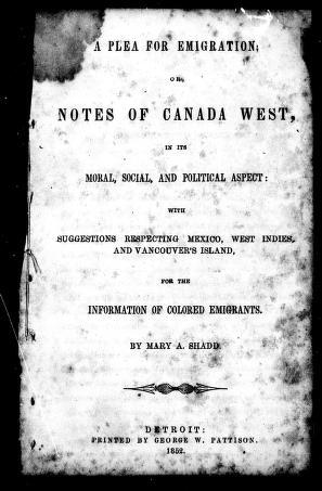 Title page of "A Plea for Emigration, or, Notes of Canada West."