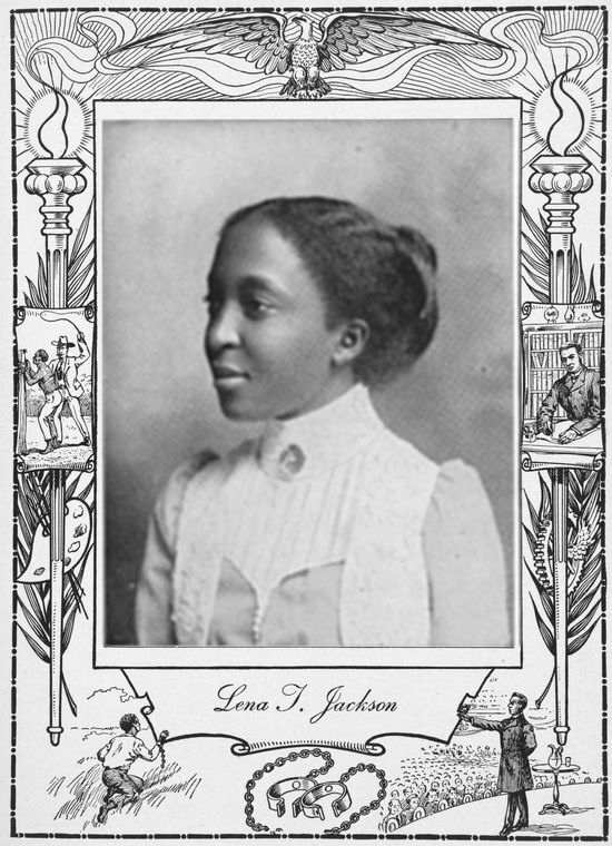 Head and shoulders photo of Lena Terrell Jackson looking left.