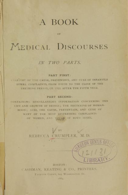 Title page of "A Book of Medical Discourses."