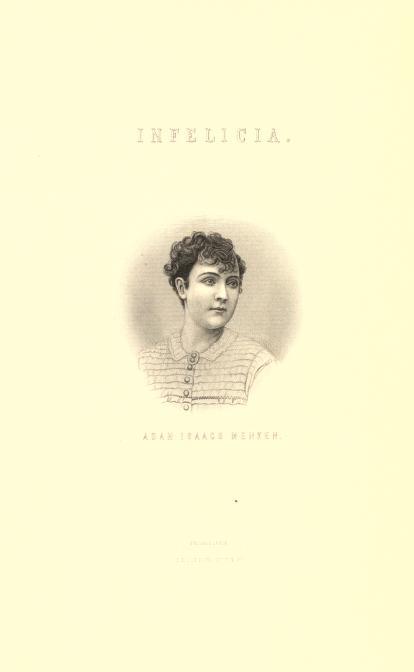 Head and shoulders illustration of Adah Isaacs Menken looking right.