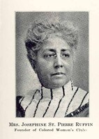 Head and shoulders portrait of Josephine St. Pierre Ruffin facing front.