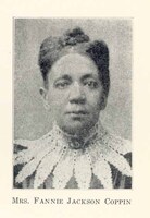 Head and shoulders photo of Fanny Jackson Coppin looking forward. 