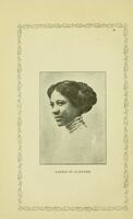 Head and shoulders portrait of Carrie W. Clifford facing left, surrounded by a detailed border.
