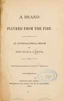 Title page of "A Brand Plucked from the Fire."