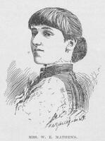 Head and shoulders illustration of Victoria Earle Matthews facing left.