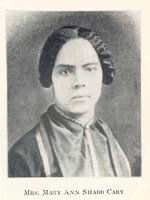 Head and shoulders photo of Mary Ann Shadd Cary looking front.