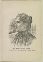 Head and shoulders illustration of Mary Church Terrell facing left.