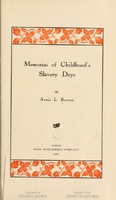 Title page of "Memories of Childhood's Slavery Days."