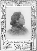 Head and shoulders photo of Josephine Silone Yates with her face turned right.