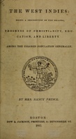 Title page of "The West Indies".
