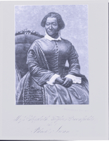 3/4 body photo of Elizabeth Taylor Greenfield seated with her hands in her lap, looking left.