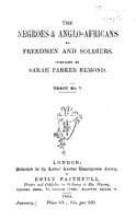 Title page of "The Negroes & Anglo-Africans as Freedmen and Soldiers". 