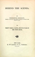 Title page of "Behind the Scenes." 