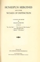 Title page of "Homespun Heroines and Other Women of Distinction."