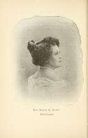 Head and shoulders portrait of Hallie Q. Brown, wearing a pearl necklace and fancy attire.