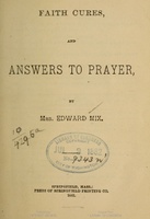 Title page of "Faith Cures, and Answers to Prayer."