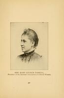 Head and shoulders portrait of Mary Church Terrell facing left.