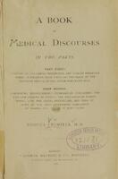 Title page of "A Book of Medical Discourses."