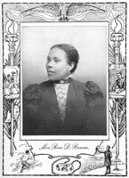 Black and white photograph of Rosa D. Bowser,  looking left. Photo has an elaborate frame.