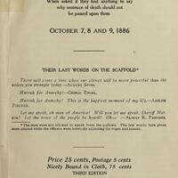 Title page of "The Famous Speeches of the Eight Chicago Anarchists in Court."