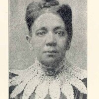 Head and shoulders photo of Fanny Jackson Coppin looking forward. 