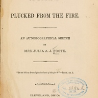 Title page of "A Brand Plucked from the Fire."