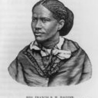 Frances Ellen Watkins Harper looking left.