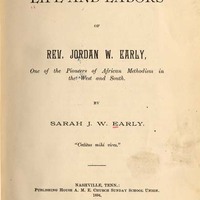 Title page of "Life and Labors of Rev. Jordan W. Early."