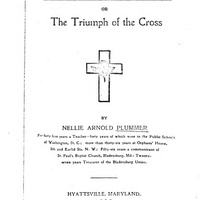 Title page of "Out of the Depths, or, The Triumph of the Cross" with an image of a cross in the center. 