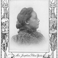 Head and shoulders photo of Josephine Silone Yates with her face turned right.