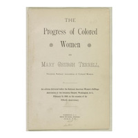 Cover page of "The Progress of Colored Women."
