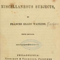 Title page of "Poems on Miscellaneous Subjects."