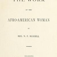 Title page of "The Work of the Afro-American Woman."