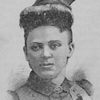 Head and neck portrait of Hallie Quinn Brown, facing front. 