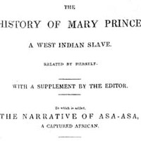 Title page of "The History of Mary Prince, a West Indian Slave".