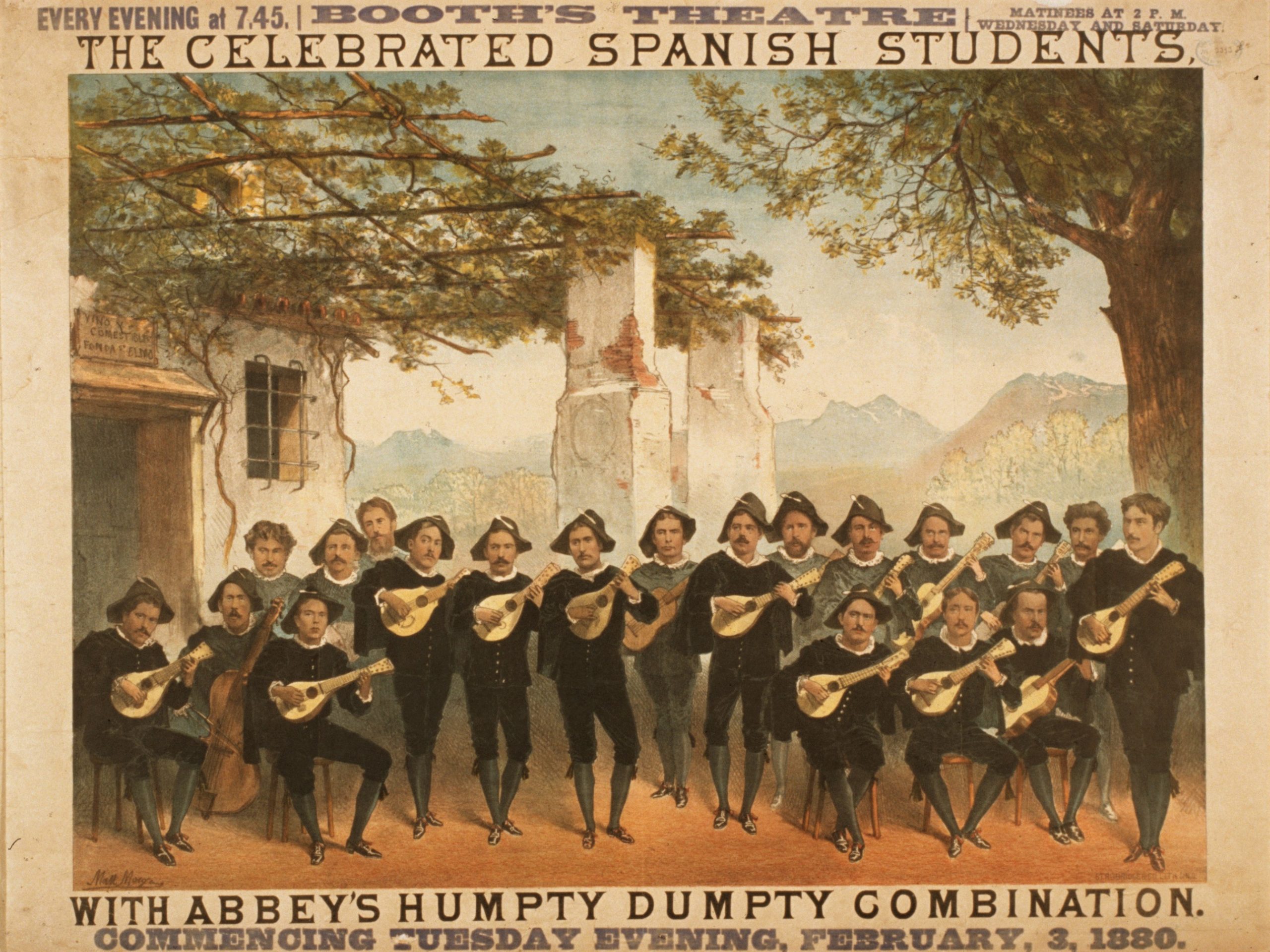 Image of a poster advertising performance by Spanish Students.