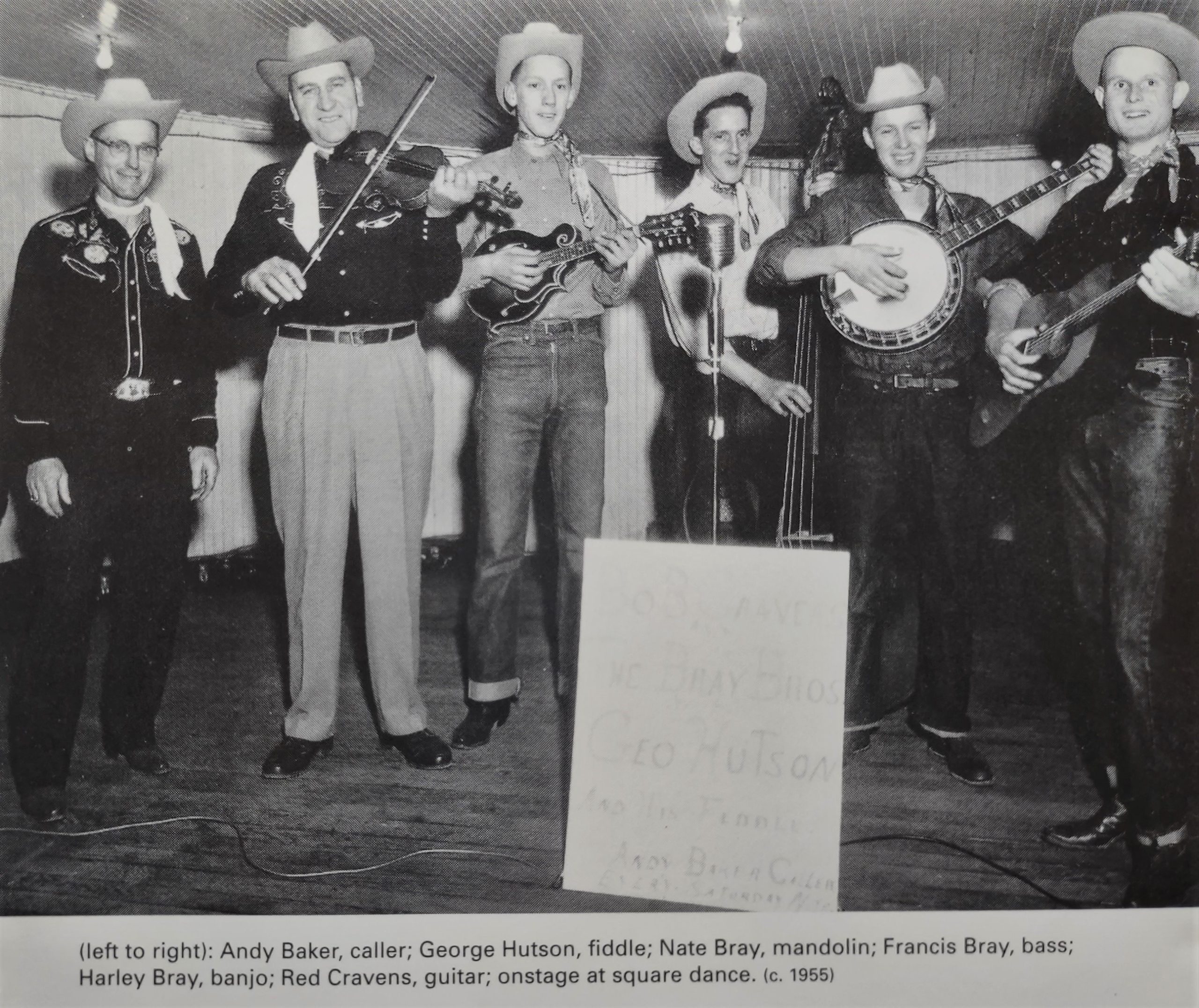 Photograph of an image of influential central Illinois-based bluegrass band The Bray Brothers.